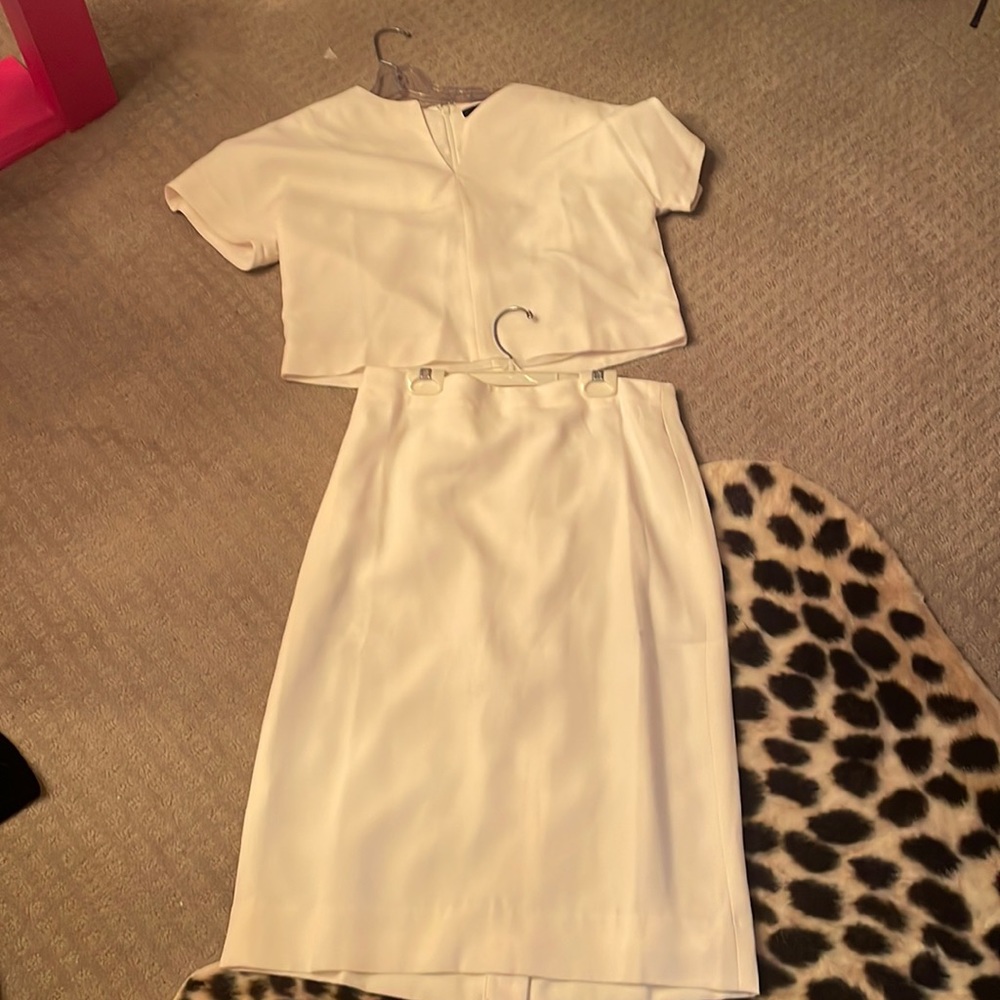 J. Crew matching crepe top and pencil skirt
